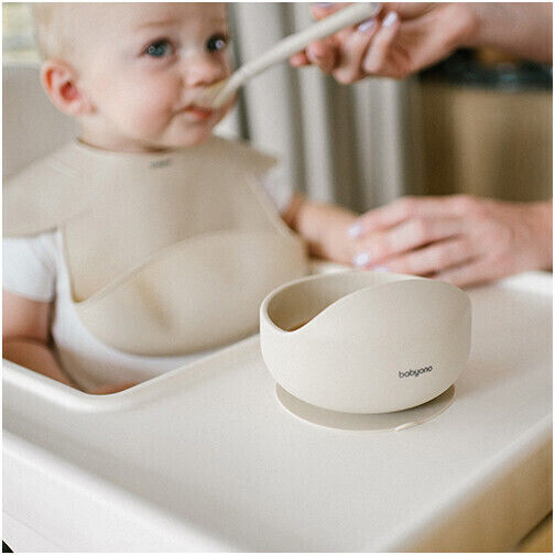 Babyono Baby Food Bowl made of Silicone Beige