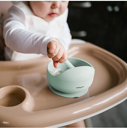 Babyono Baby Food Bowl made of Silicone Green
