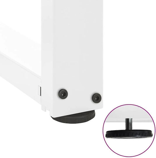 vidaXL Metallic Furniture Leg 2 Pieces Suitable for Table / Coffee Table / Office 40x35x90cm White