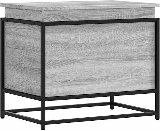 vidaXL Storage Box Wooden Decorative Trunk Gray 60x40x51.5cm