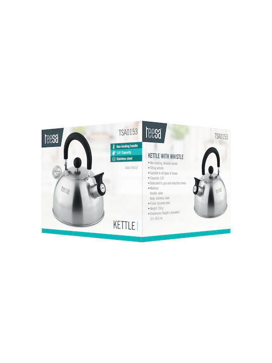 Rostfreier Stahl Teekessel Grau 1800ml