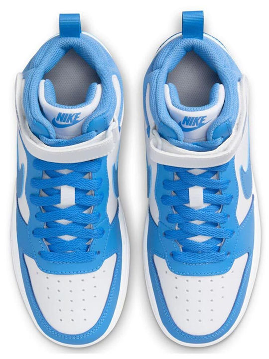 Court Borough Kids Sneakers High with Hoop & Loop Closure Blue