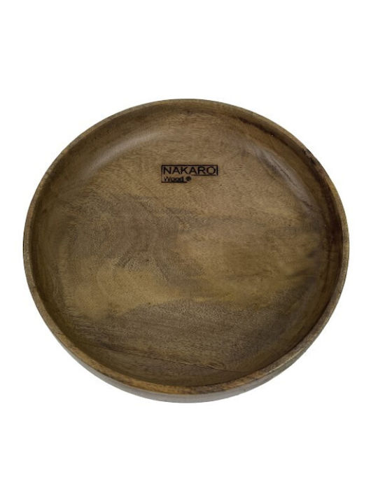 Nakaro Wood Wooden Salad Bowl Brown 17x17cm