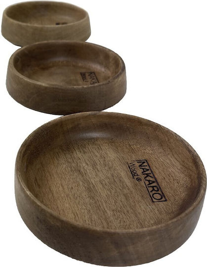Nakaro Wood Салатна купа Дърво Бежов 22.5x22.5см 1бр