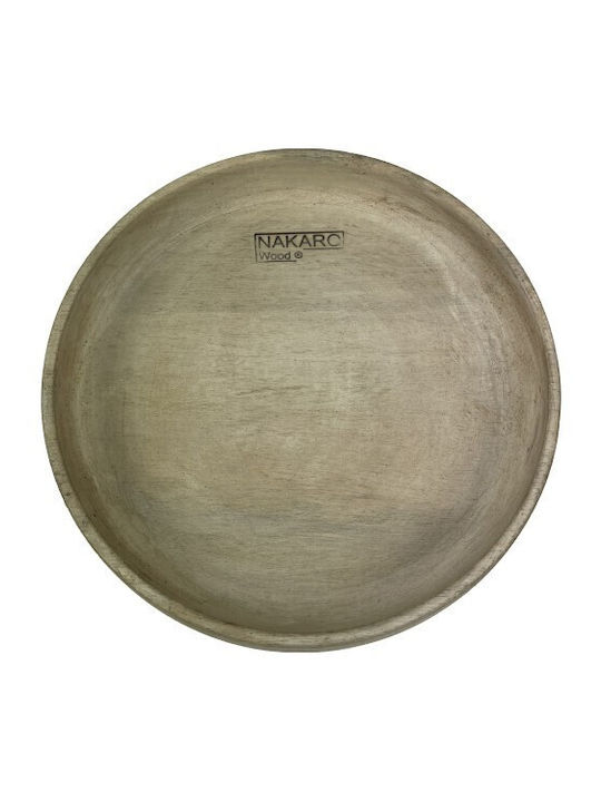 Nakaro Wood Wooden Salad Bowl Beige 17x17cm