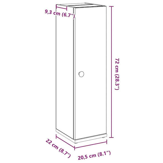 vidaXL Badezimmerschrank B20.5xT22xH72cm Sonoma
