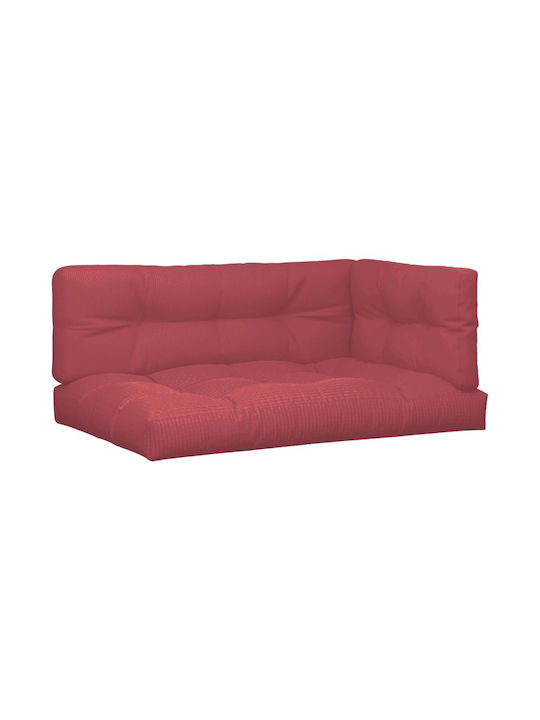 vidaXL Pallet Bench Cushion Bordeaux, Red 3pcs