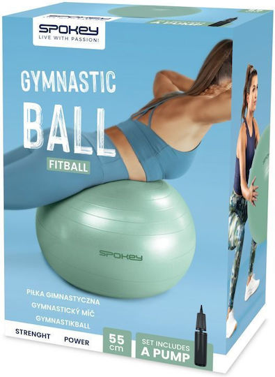 Spokey Fitball Μπάλα Pilates 55cm σε Πράσινο Χρώμα