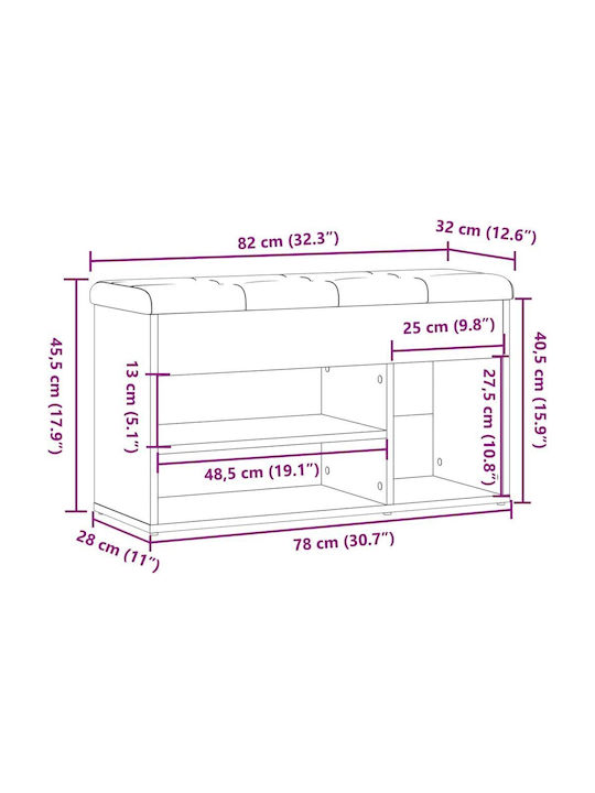 Антре с Шкаф за обувки & Пейка Artisan Oak 82x32x45.5бр