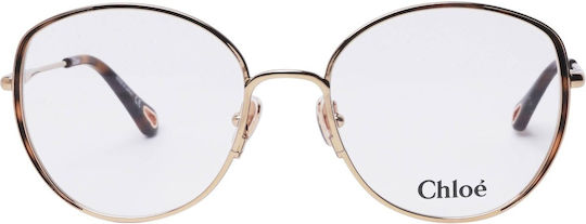 Chloe Metal Eyeglass Frame Butterfly Brown Tortoise CH0039O 001