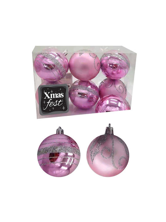 Hanging Ball Ornament Ornament Pink 6cm