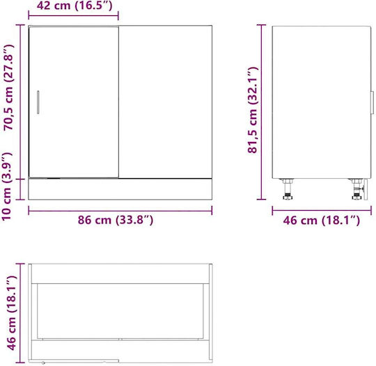 Dulap pentru Chiuvetă Coffee 80x46x81.5buc