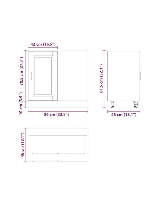 Шкаф за Мивка Бял 80x46x81.5бр