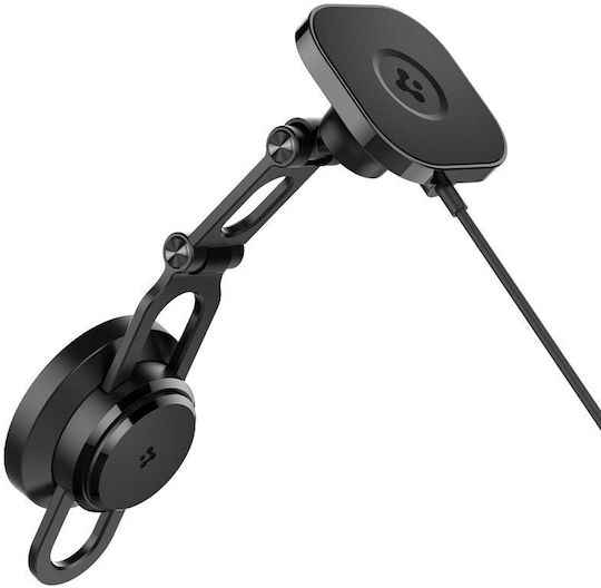 Spigen Onetap Pro 3 Βάση Κινητού Αυτοκινήτου με Ρυθμιζόμενα Άγκιστρα και Ασύρματη Φόρτιση Μαύρη