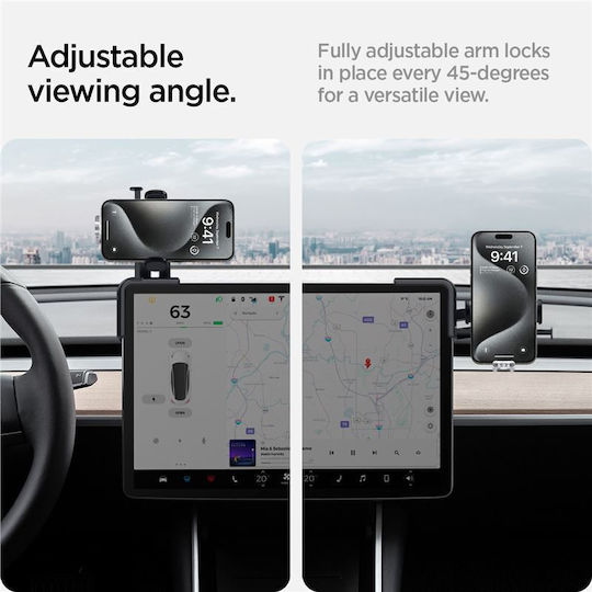Spigen Tesla Taplock Universal Car Mount Holder Car Mobile Mount with Adjustable Hooks Black