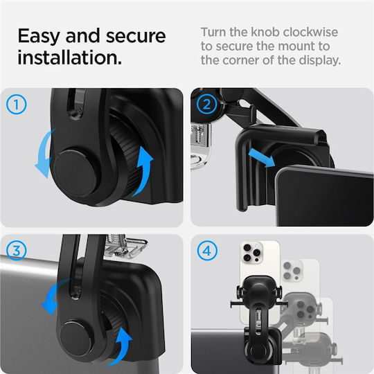 Spigen Tesla Taplock Universal Car Mount Holder Car Mobile Mount with Adjustable Hooks Black