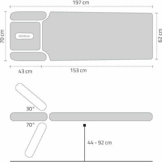 Habys Agila 4 Soft Touch K622 Pat Masaj și Fizioterapie Gri 197x70cm