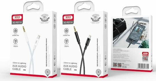 XO NBR211A Braided la Cablu Lightning Alb 1m (16.005.0195)