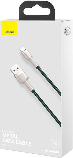 Baseus Cafule Series Braided USB-A to Lightning Cable Green 2m (CALJK-B06)