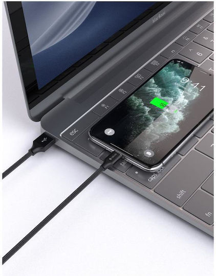 Devia Gracious Geflochten USB-A zu Lightning Kabel Schwarz 2m (DVCB-348693)