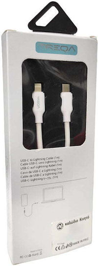 Treqa CA-870 Редовна USB-C към Lightning кабел Бял 1м (CA-870)