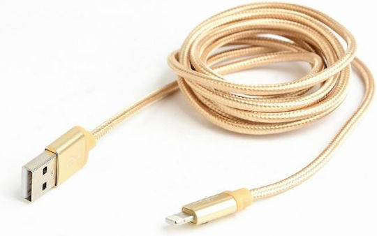 Cablexpert Geflochten USB-A zu Lightning Kabel Gold 1.8m (CCB-MUSB2B-AMLM-6-G)