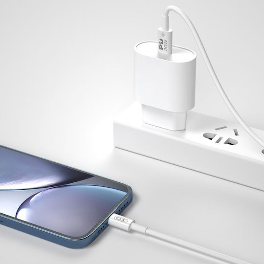 XO NB-Q189A USB-C to Lightning Cable 20W Λευκό 1m (16.005.0285)
