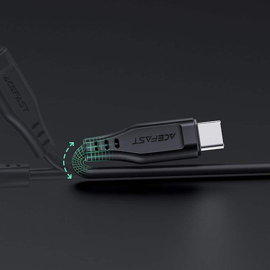 Acefast C3-01 Редовна USB-C към Lightning кабел 30W Черен 1.2м