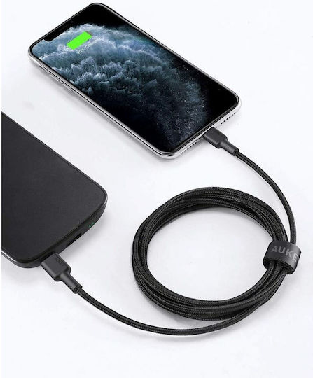 Aukey CB-CL03 Плетена USB-C към Lightning кабел Черен 2м (ITAN1004513)