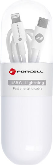 Forcell C291 Braided USB-C to Lightning Cable 20W Λευκό 1m