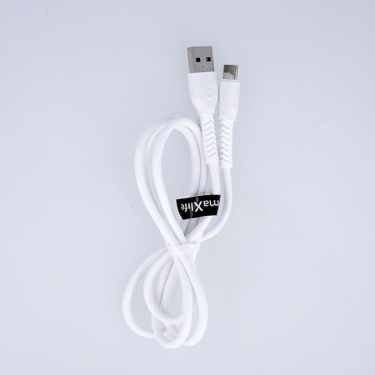 Maxlife USB to Lightning Cable Λευκό 1m (MXUC-04W)