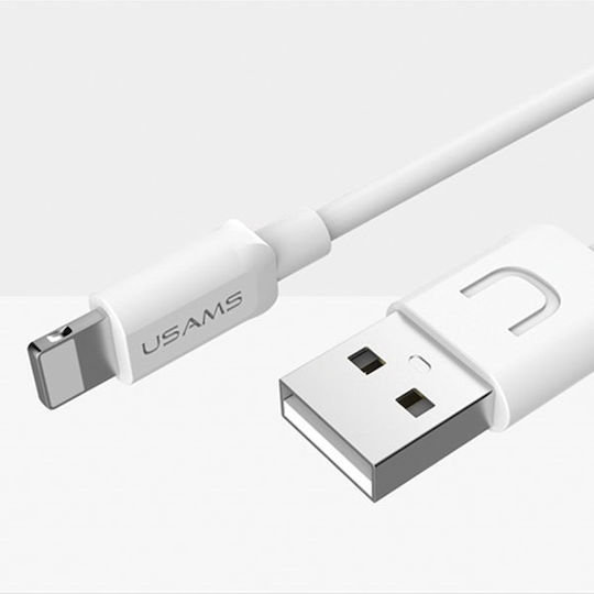 Usams US-SJ097 Regular USB-A la Cablu Lightning Alb 1m (IPUSBXD02)