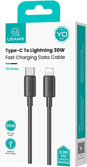 Usams Us-sj712 USB-C to Lightning Cable 30W Black 1m (SJ712USB01)