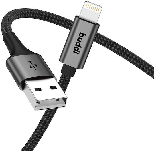 Buddi Редовна USB-A към Lightning кабел 12W Черен 2м (122494)