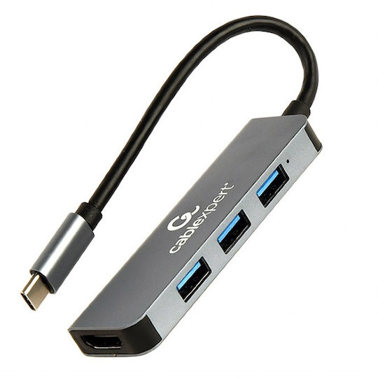 Cablexpert USB-C Docking Station με HDMI 4K Γκρι (A-CM-COMBO2-01)