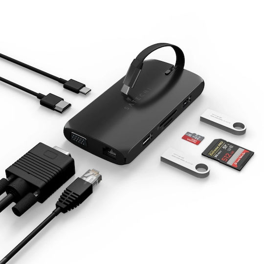 Satechi USB-C Docking Station with HDMI 4K PD Ethernet Black (ST-UCMBAK)