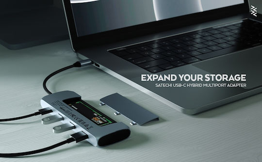Satechi Hybrid USB-C Docking Station with HDMI 4K PD Gray