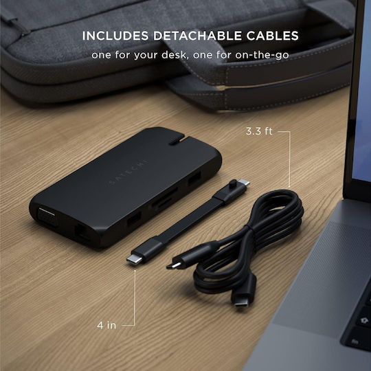 Satechi USB-C Docking Station with HDMI 4K PD Ethernet Black (ST-UCMBAK)
