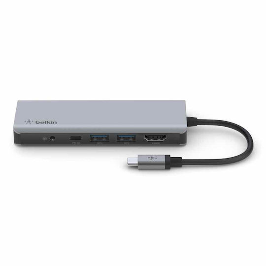Belkin Connect 7-in-1 USB-C Stație de andocare cu HDMI 4K PD Gri
