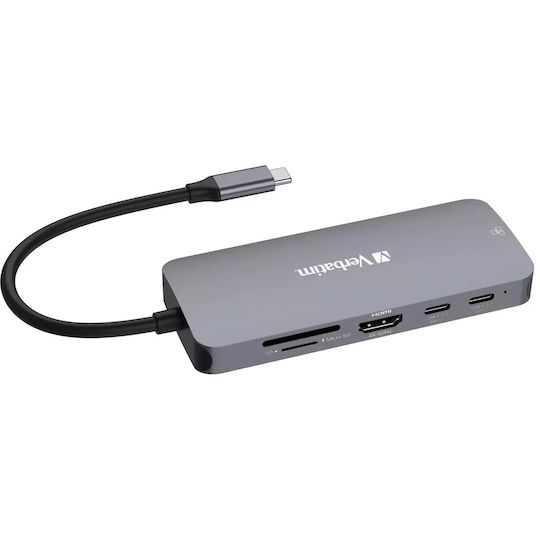 Verbatim CMH-9 USB-C Docking Station mit HDMI 4K PD Ethernet Gray