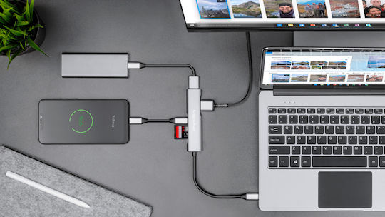 Kruger & Matz USB-C Docking Station mit HDMI 4K PD Silber (KM0390)