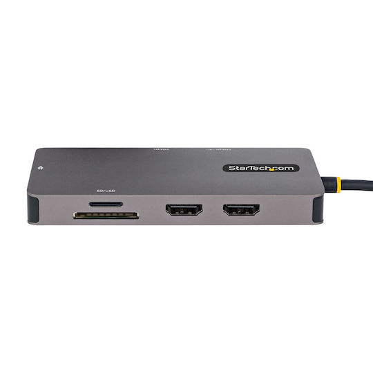 StarTech USB-A Докинг станция с HDMI 4K PD Етърнет и свързване 2 монитора Сив (S55149679)