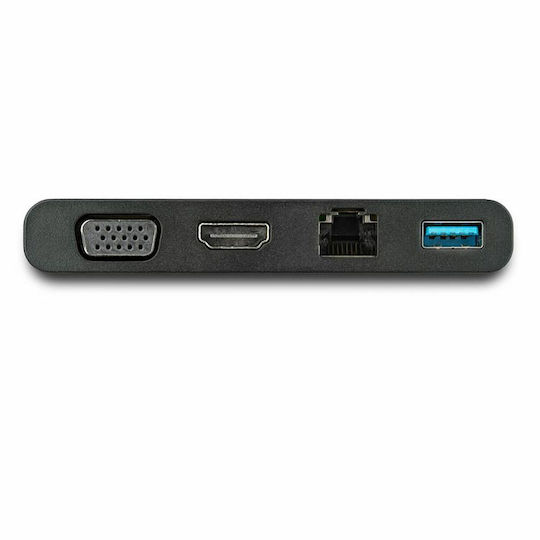 StarTech USB-C / USB-A Docking Station με HDMI 4K Ethernet Μαύρο (DKT30CHVCM)