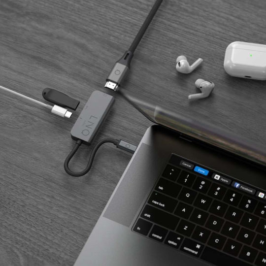 LinQ USB-C Docking Station με HDMI 4K PD Γκρι (LQ48000)