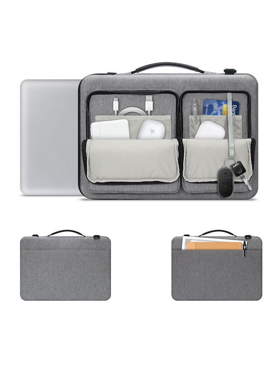 Tech-Protect Defender Τσάντα Ώμου / Χειρός για Laptop 16" Crayon Grey