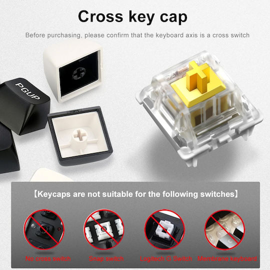 Redragon A132 Keycap CSA PBT Black / White