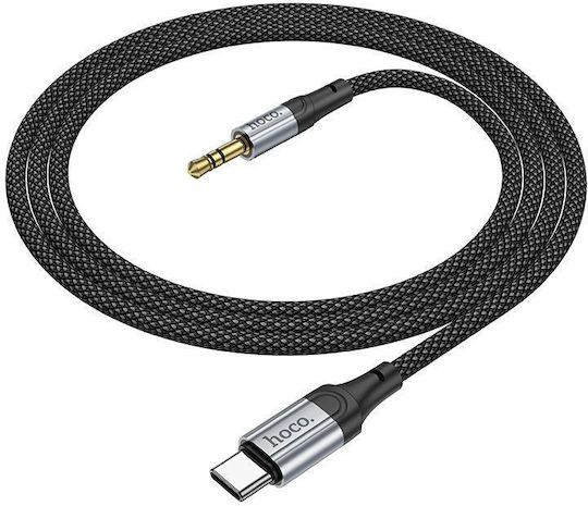 Hoco UPA26 Braided USB 2.0 Cable USB-C male - 3.5mm Black 1m