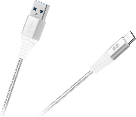 Rebel USB 2.0 Cable USB-C male - USB-A Λευκό 1m RB-6001-100-W