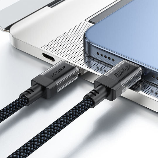 Acefast USB 2.0 Cable USB-C male - USB-C 60W PD Μαύρο 1.2m