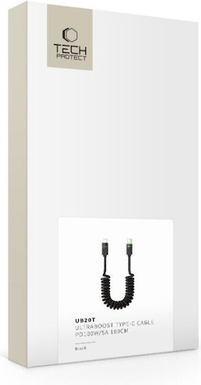 Tech-Protect Ultraboost USB 2.0 Кабел USB-C Мъжки - USB-C 100W PD Черен 1.8m
